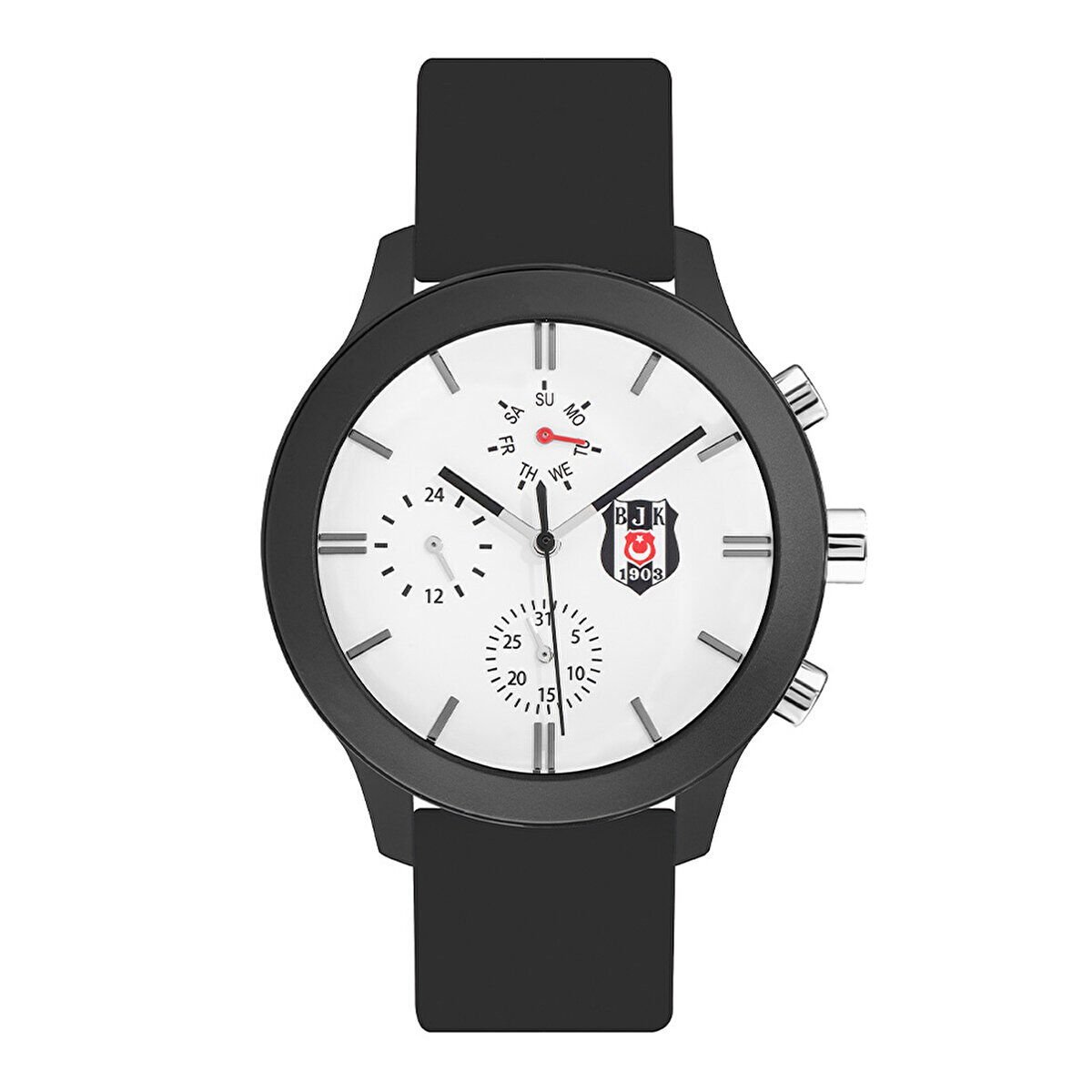 Beşiktaş B1087.681 Taraftar Kol Saati | Siyah Silikon Multifonksiyon Erkek Saat