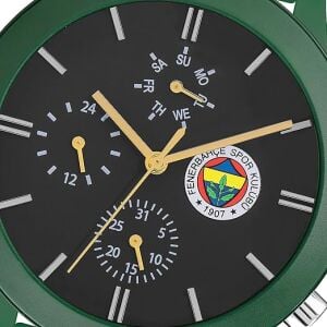 Quantum F1085.057 Fenerbahçe Unisex Kol Saati | Siyah Kadran & Yeşil Silikon Kordon