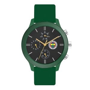Quantum F1085.057 Fenerbahçe Unisex Kol Saati | Siyah Kadran & Yeşil Silikon Kordon