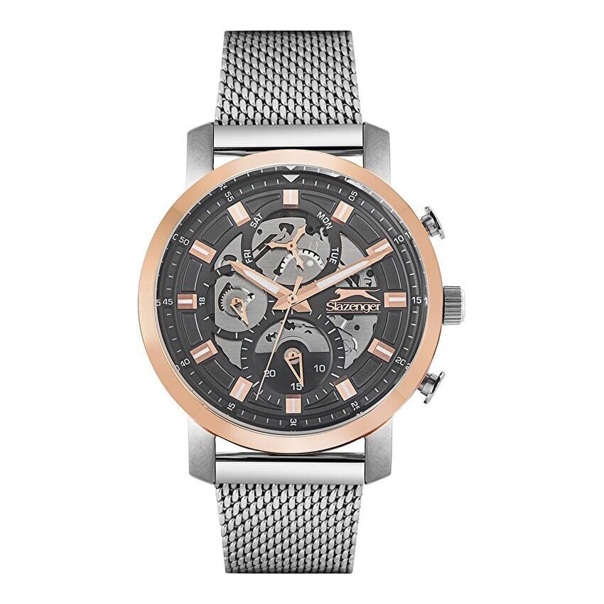 Slazenger SL.09.1797.2.01 Erkek Kol Saati | Rose Gold & Silver, Mesh Kordon