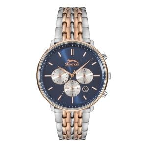 Slazenger SL.09.1830.2.03 Erkek Kol Saati | Mavi Kadran, Silver-Rose Gold Çelik Kordon, Multifonksiyon