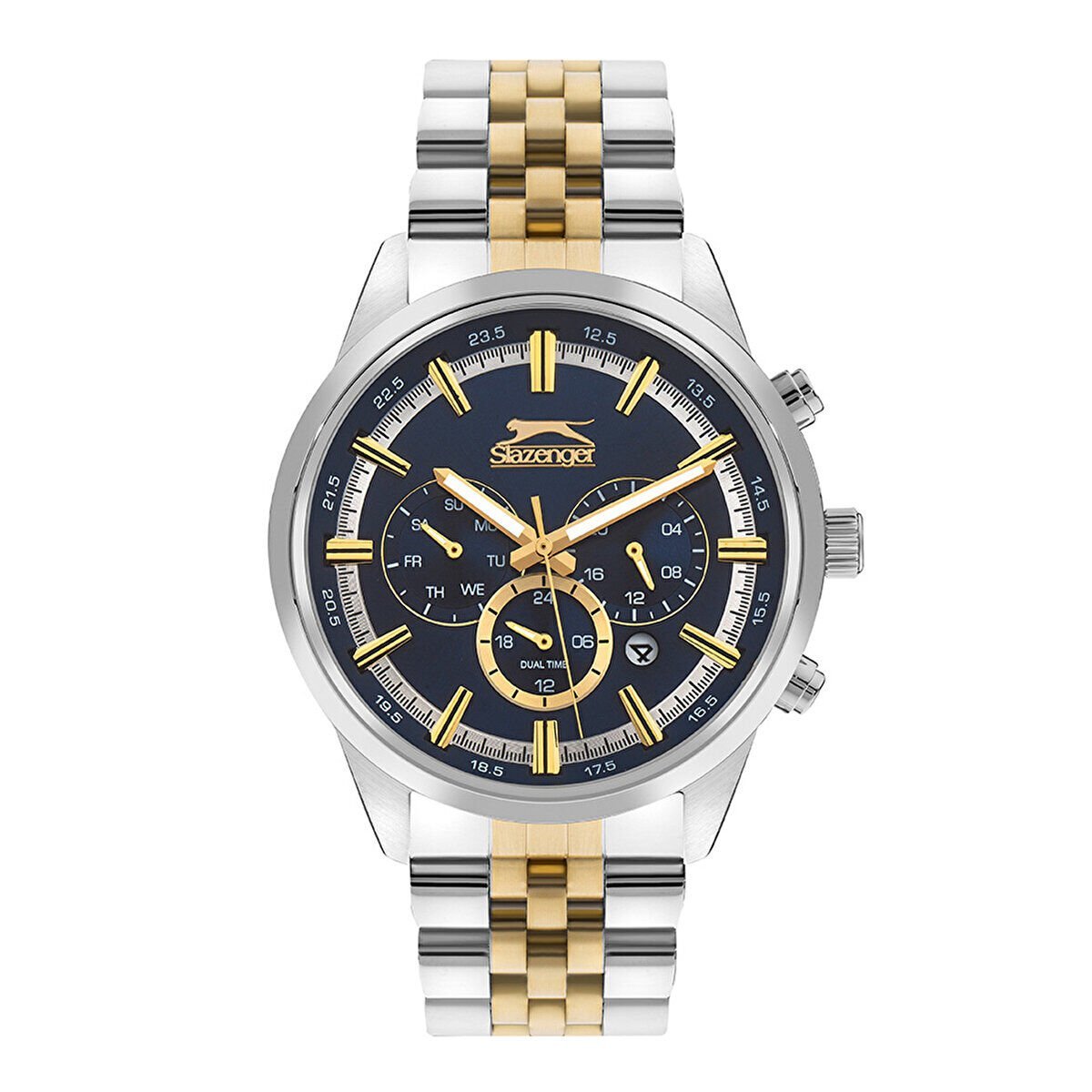 Slazenger SL.09.2204.2.05 Erkek Kol Saati | 46 mm Çift Renk Paslanmaz Çelik Kasa