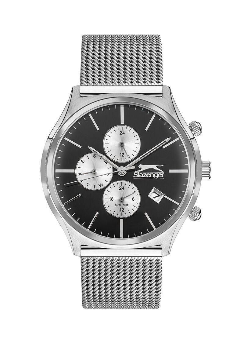Slazenger SL.09.1824.2.01 Erkek Kol Saati | 41mm Paslanmaz Çelik, Dual Time