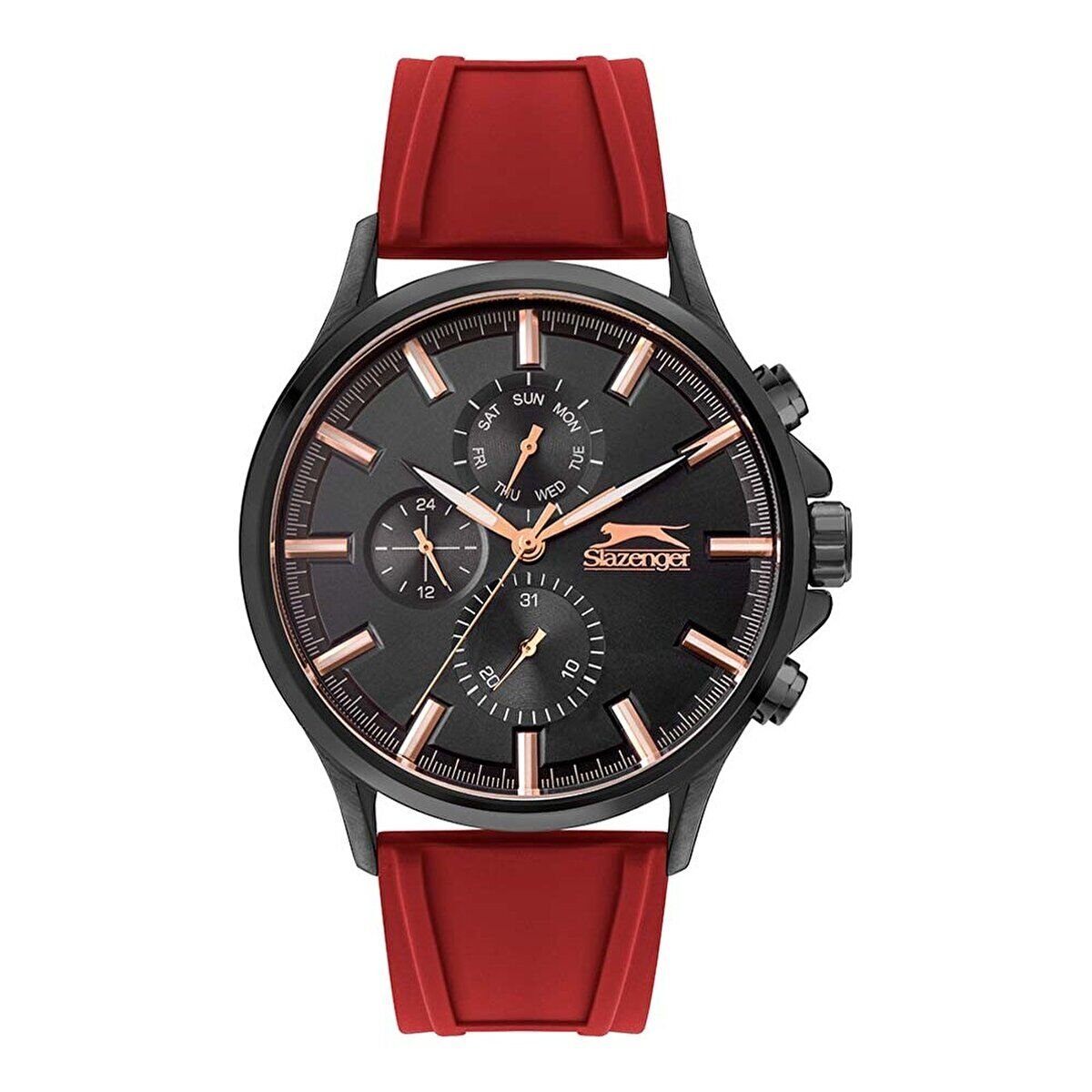 Slazenger SL.09.1805.2.01 Erkek Kol Saati | Kırmızı Silikon Kordon, 47 mm, 5 ATM