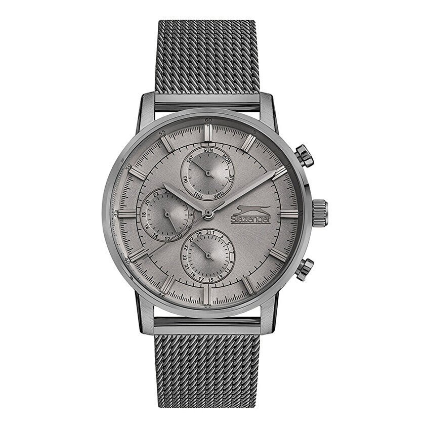 Slazenger SL.09.1847.2.04 Erkek Kol Saati | 44 mm, Gri Tonlar, Mesh Kordon, Çelik Kasa