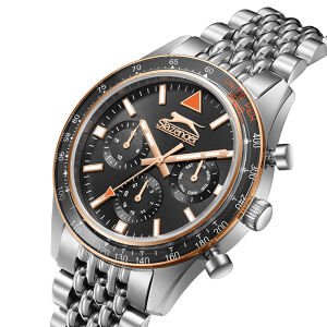 Slazenger SL.09.2417.2.02 Erkek Kol Saati | 44 mm Kurşun Kadran, Çelik Kasa, Kronograf