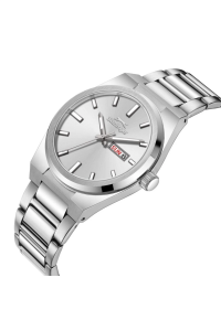 Slazenger SL.09.2555.2.01 Erkek Kol Saati | 41 mm Silver Kasa, Oval Tasarım, Takvimli Paslanmaz Çelik