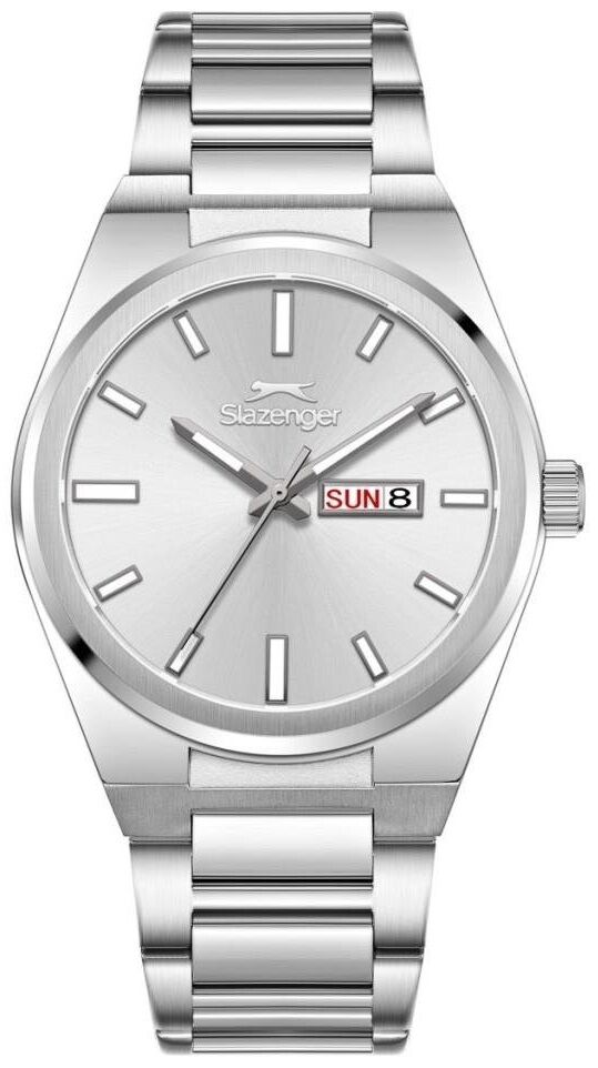 Slazenger SL.09.2555.2.01 Erkek Kol Saati | 41 mm Silver Kasa, Oval Tasarım, Takvimli Paslanmaz Çelik