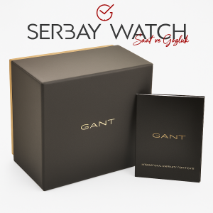 Gant GT077004Y Kadın Kol Saati | 34 mm Lacivert Kadranlı, Taş Detaylı, Silver-Gold Çelik Kordon