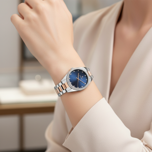 Gant GT077004Y Kadın Kol Saati | 34 mm Lacivert Kadranlı, Taş Detaylı, Silver-Gold Çelik Kordon