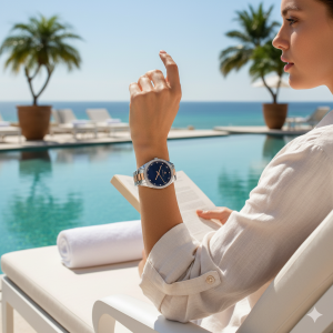 Gant GT077004Y Kadın Kol Saati | 34 mm Lacivert Kadranlı, Taş Detaylı, Silver-Gold Çelik Kordon