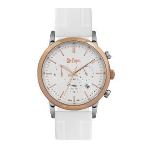 Lee Cooper LC06545.533 Erkek Kol Saati | 42 mm Rosegold Çelik Kasa, Beyaz Kadran, Multifonksiyon Mekanizma