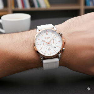 Lee Cooper LC06545.533 Erkek Kol Saati | 42 mm Rosegold Çelik Kasa, Beyaz Kadran, Multifonksiyon Mekanizma