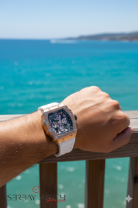 Lee Cooper Özel Seri Erkek Kol Saati | 46 mm Rosegold Çelik Kasa, Beyaz Silikon Kordon, Multifonksiyonel Spor Tasarım