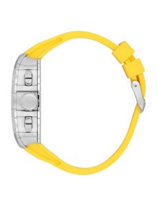 Lee Cooper Sarı Silikon Erkek Kol Saati | 46 mm Çelik Kasa, İskelet Kadran, Sportif Tasarım