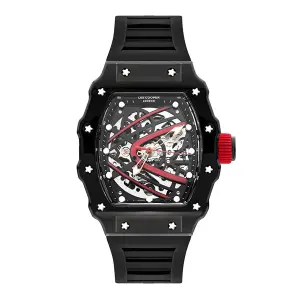 Lee Cooper LC07980.651 Erkek Kol Saati | 45 mm Siyah İskelet Kadran, Otomatik Mekanizma, Sportif Tasarım