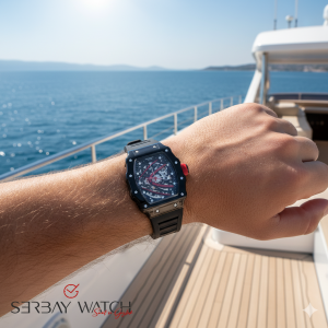 Lee Cooper LC07980.651 Erkek Kol Saati | 45 mm Siyah İskelet Kadran, Otomatik Mekanizma, Sportif Tasarım