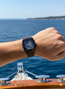 Lee Cooper LC07980.066 Erkek Kol Saati | 45 mm Kahverengi İskelet Kadran, Otomatik Mekanizma, Modern Sportif Tasarım