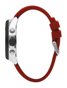Lee Cooper LC07432.358 Erkek Kol Saati | 48 mm Siyah Kadran, Kırmızı Silikon Kordon, Sportif ve Fonksiyonel Stil