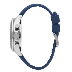 Lee Cooper LC07559.399 Erkek Kol Saati | 46 mm Çelik Kasa, Dijital & Analog, Mavi Silikon Kordon