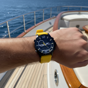 Lee Cooper LC07559.657 Erkek Kol Saati | 46 mm Siyah Çelik Kasa, Sarı Silikon Kordon, Dijital Mekanizma