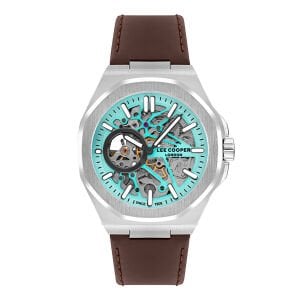 Lee Cooper LC07978.391 Erkek Kol Saati | Otomatik Mekanizma, İskelet Kadran, Kahverengi Deri Kordon
