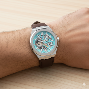 Lee Cooper LC07978.391 Erkek Kol Saati | Otomatik Mekanizma, İskelet Kadran, Kahverengi Deri Kordon