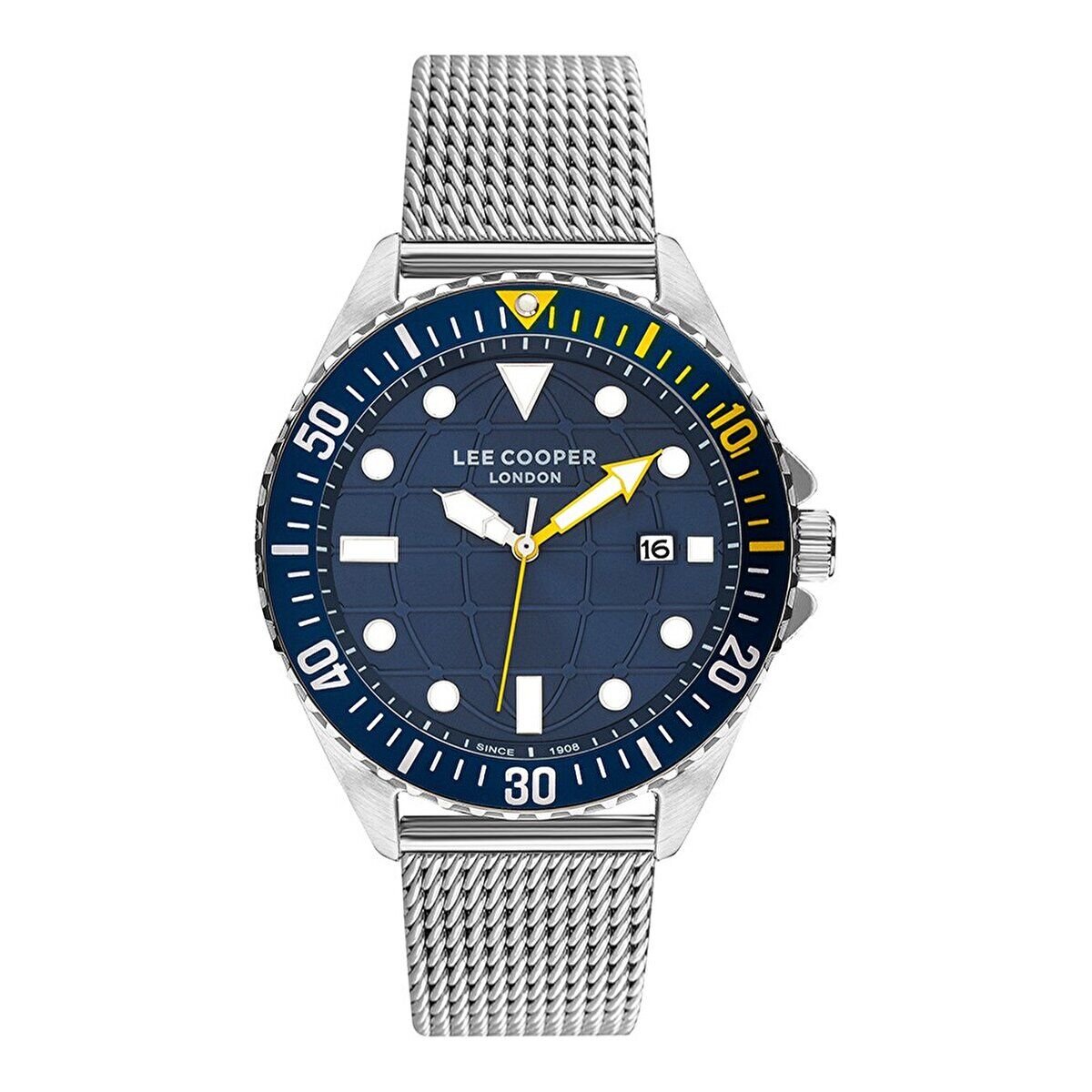 Lee Cooper LC07542.390 Erkek Kol Saati | 45 mm Çelik Kasa, Mavi Kadran, Hasır Kordon
