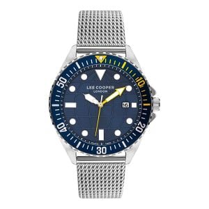 Lee Cooper LC07542.390 Erkek Kol Saati | 45 mm Çelik Kasa, Mavi Kadran, Hasır Kordon