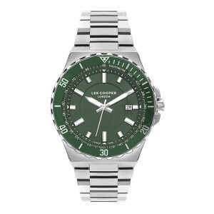 Lee Cooper LC07622.370 Erkek Kol Saati | 45 mm Yeşil Kadran, Çelik Kasa ve Kordon