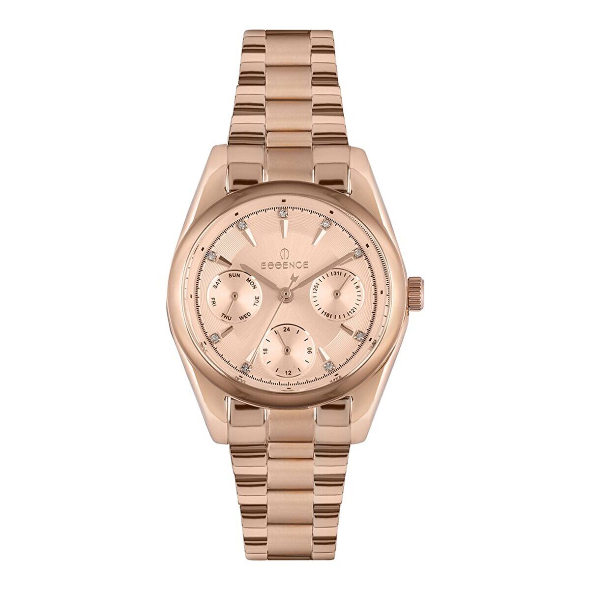 Essence ES6620FE.410 Kadın Kol Saati | 34 mm Rose Gold Çelik Kasa, Takvim Fonksiyonlu