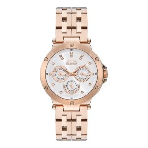 Slazenger SL.09.2159.4.05 Kadın Kol Saati | 34 mm Rose Kasa, Çelik Kordon, Fonksiyonlu Taşlı Kadran
