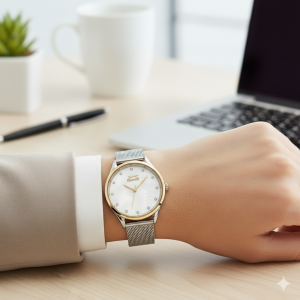 Slazenger SL.09.1849.3.04 Kadın Kol Saati | 34 mm Gümüş Hasır Kordon, Taşlı Kadran