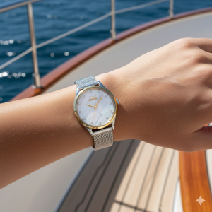 Slazenger SL.09.1849.3.04 Kadın Kol Saati | 34 mm Gümüş Hasır Kordon, Taşlı Kadran