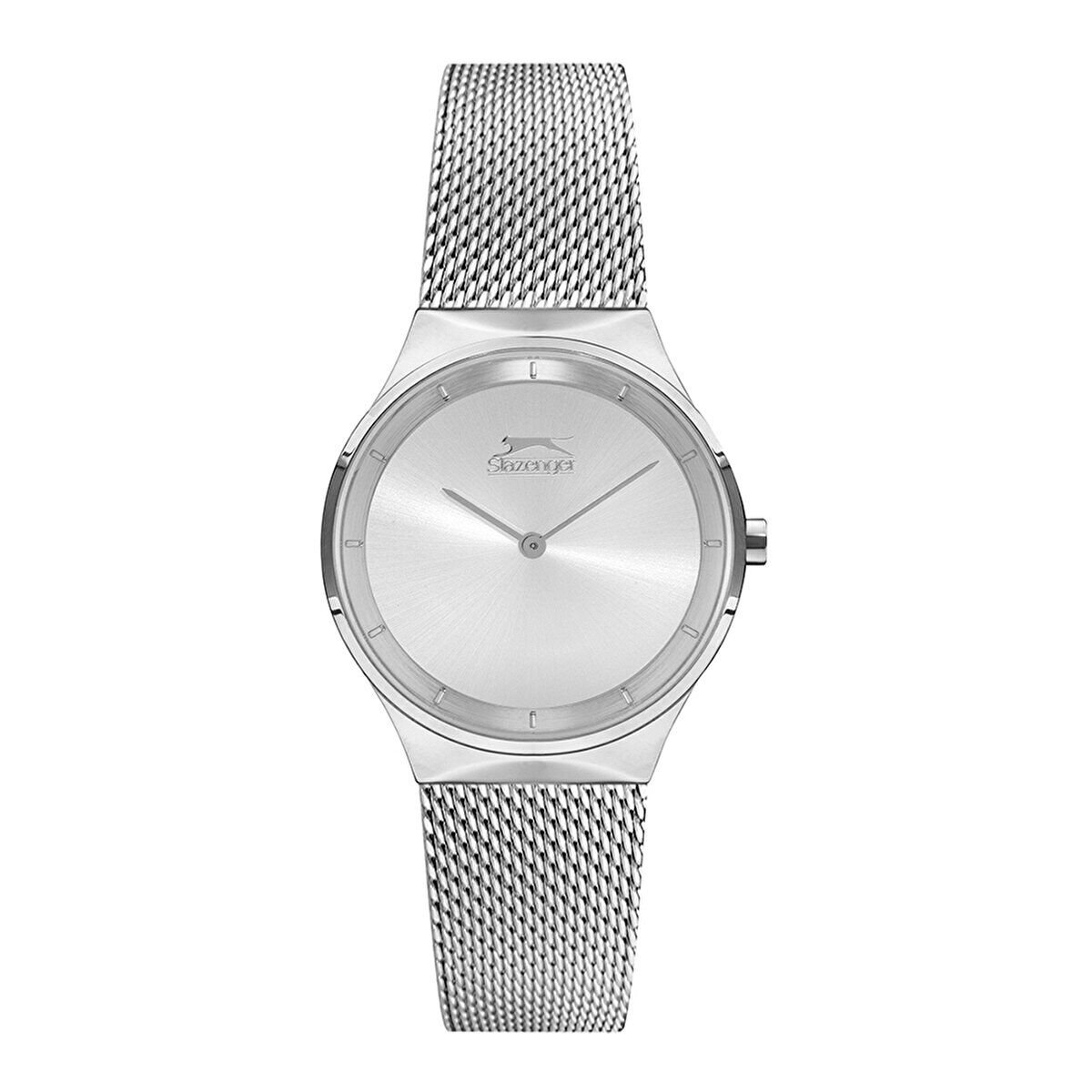 Slazenger SL.09.1851.3.02 Kadın Kol Saati | 34 mm Hasır Kordon, Gümüş Ton, Minimalist Quartz