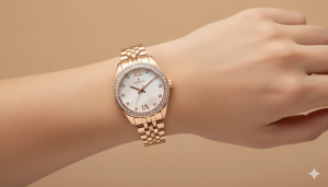 Essence ES6661FE.421 Kadın Kol Saati | 32 mm Rose Gold Kasa, Kristal Taşlı Çerçeve, İnci Beyaz Kadran