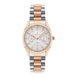 Essence ES6620FE.530 Kadın Kol Saati | 34 mm Gümüş & Rose Gold Çelik, Çok Fonksiyonlu Kadran