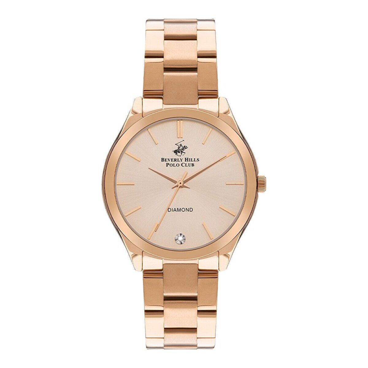 Beverly Hills Polo Club BP3365C.410 Kol Saati | 37 mm Diamond Serisi Rose Gold Kadın Saat, Safir Cam