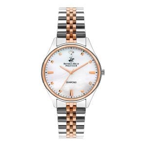 Beverly Hills Polo Club BP3390C.520 Kol Saati | 37 mm Diamond Serisi İki Renk Kadın Saat, Safir Cam