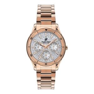 Beverly Hills Polo Club BP3350X.430 Kol Saati | 36 mm Rose Gold Kadın Saat, Kristal Taşlı Multifonksiyon Tasarım