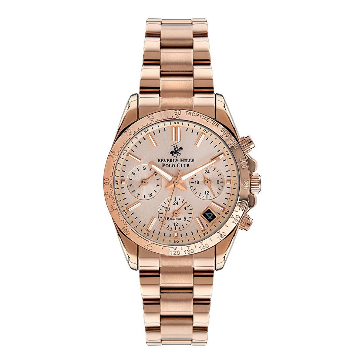 Beverly Hills Polo Club BP3204C.410 Kol Saati | 36 mm Rose Gold Kasa, Multifonksiyon Quartz, Seramik Camlı Kadın Saat