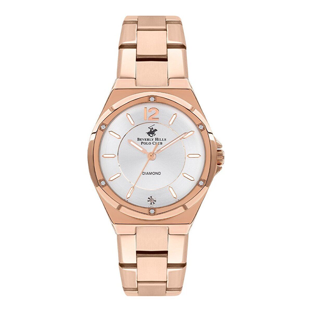 Beverly Hills Polo Club BP3351X.430 Kol Saati | 37 mm Rose Gold Kasa, Diamond Serisi, Paslanmaz Çelik Kadın Saat