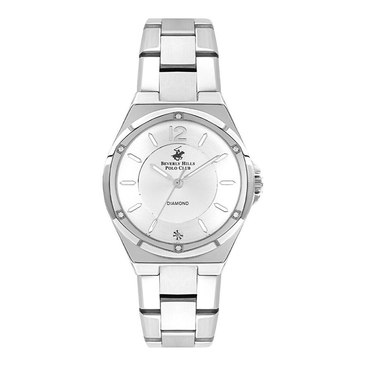 Beverly Hills Polo Club BP3351X.330 Kol Saati | 37 mm Silver Kasa, Pırlantalı Kadın Saat, Seramik Safir Cam