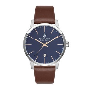 Beverly Hills Polo Club BP3057X.392 Erkek Kol Saati | 44 mm Gri Kasa, Kahverengi Deri Kordon