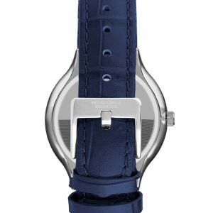 Beverly Hills Polo Club BP3260X.499 Erkek Kol Saati | 42 mm Gümüş Kasa, Lacivert Deri Kordon
