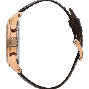 Beverly Hills Polo Club BP3112X.432 Erkek Kol Saati | 46 mm Rosegold Kasa, Kahverengi Deri Kordon