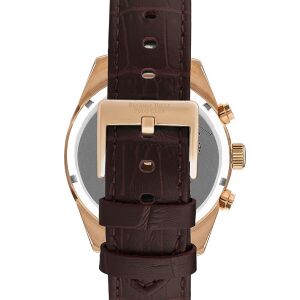 Beverly Hills Polo Club BP3112X.432 Erkek Kol Saati | 46 mm Rosegold Kasa, Kahverengi Deri Kordon