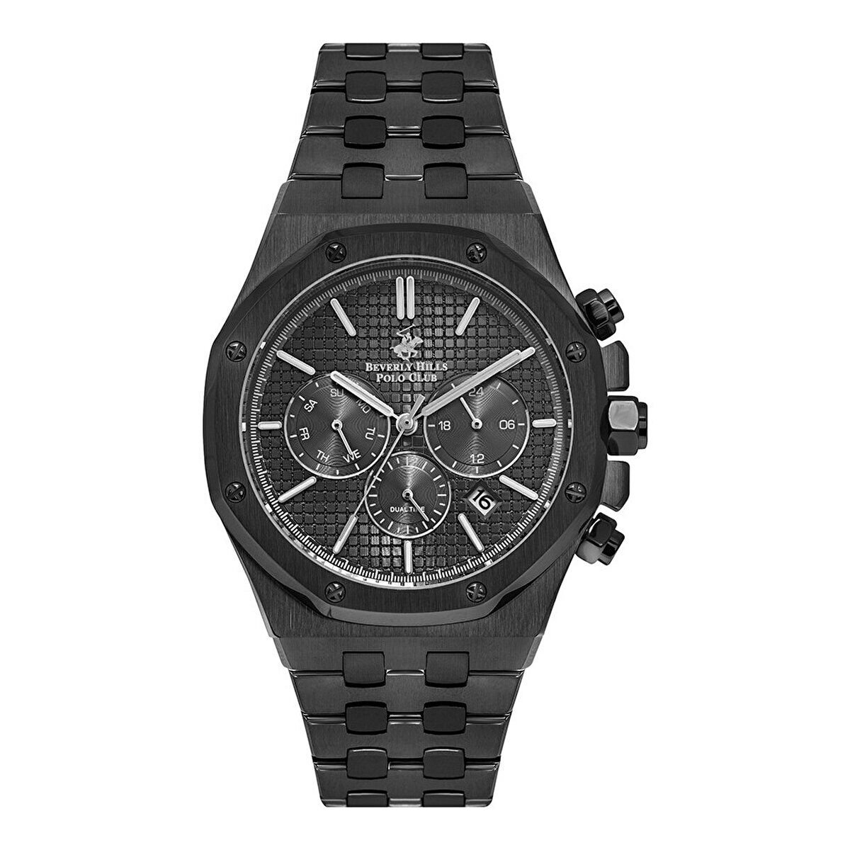 Beverly Hills Polo Club BP3051X.650 Erkek Kol Saati | 42 mm Gun Metal Çelik Kasa, Seramik Safir Kaplamalı Cam
