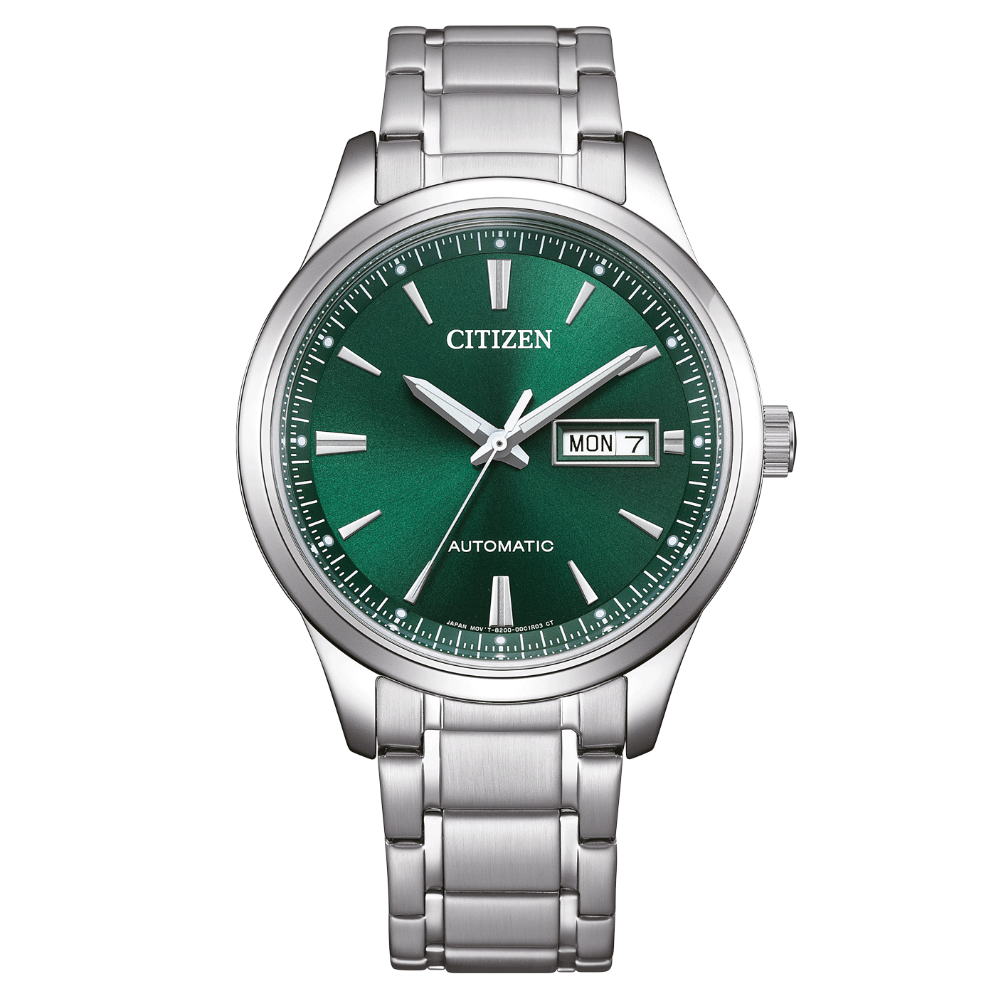Citizen NY4058-79XC Erkek Kol Saati | 40 mm Gümüş Paslanmaz Çelik Kasa, Yeşil Kadran, Otomatik Mekanizma