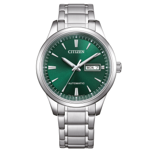 Citizen NY4058-79XC Erkek Kol Saati | 40 mm Gümüş Paslanmaz Çelik Kasa, Yeşil Kadran, Otomatik Mekanizma